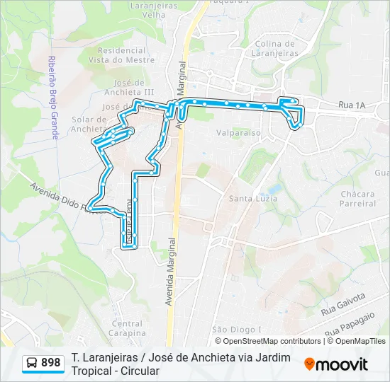 898 Bus Line Map