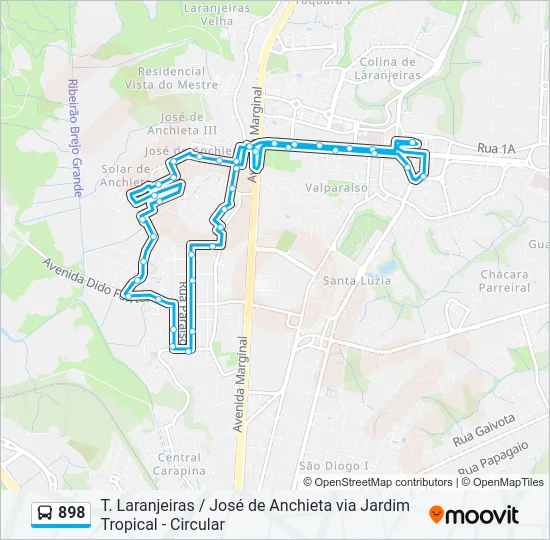 898 Bus Line Map