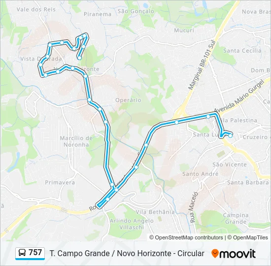 757 Bus Line Map