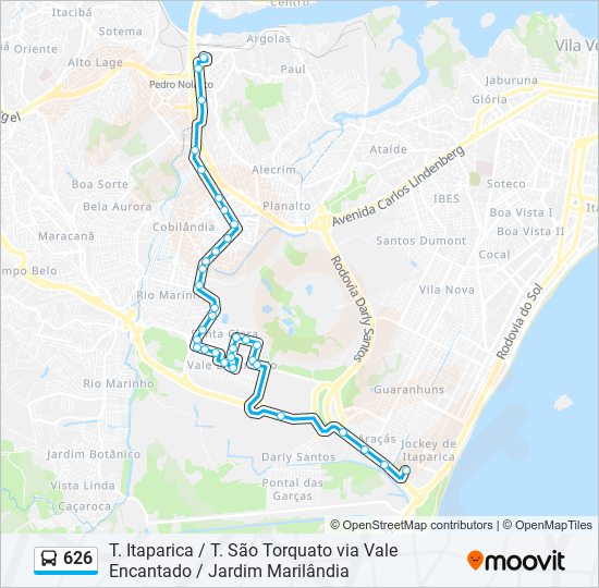 626 bus Line Map