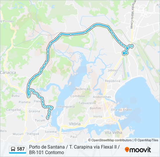 Mapa de 587 de autobús