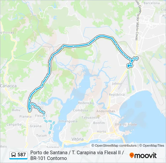 587 Bus Line Map
