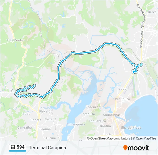 594 Bus Line Map