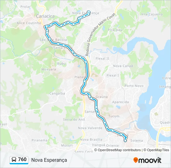760 Bus Line Map