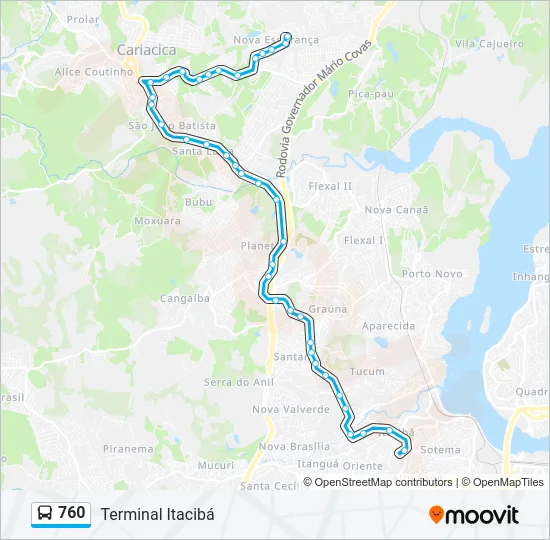 760 Bus Line Map