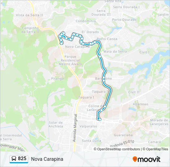 825 Bus Line Map