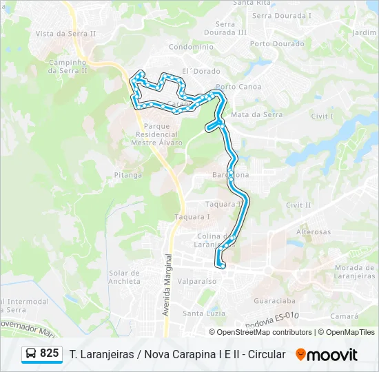 825 Bus Line Map