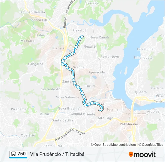 750 Bus Line Map