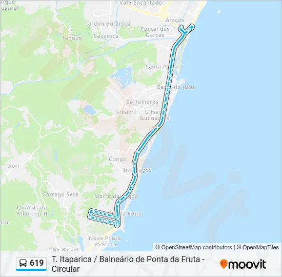 619 Bus Line Map