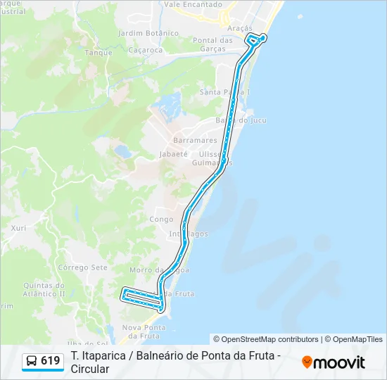 619 Bus Line Map