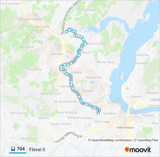 704 Bus Line Map