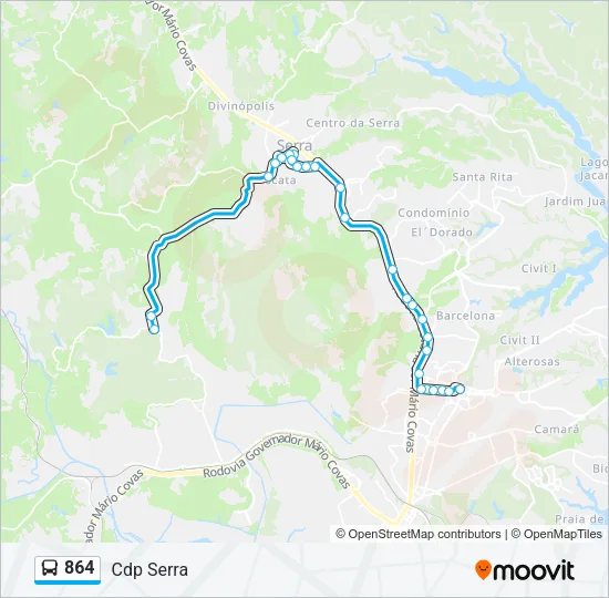 864 Bus Line Map