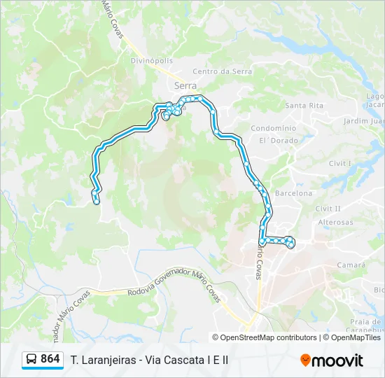 864 Bus Line Map