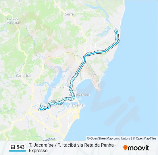 543 Bus Line Map