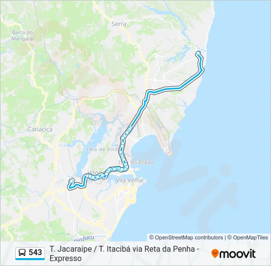 543 Bus Line Map