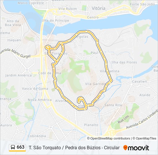 Mapa de 663 de autobús