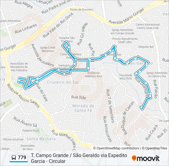 779 Bus Line Map