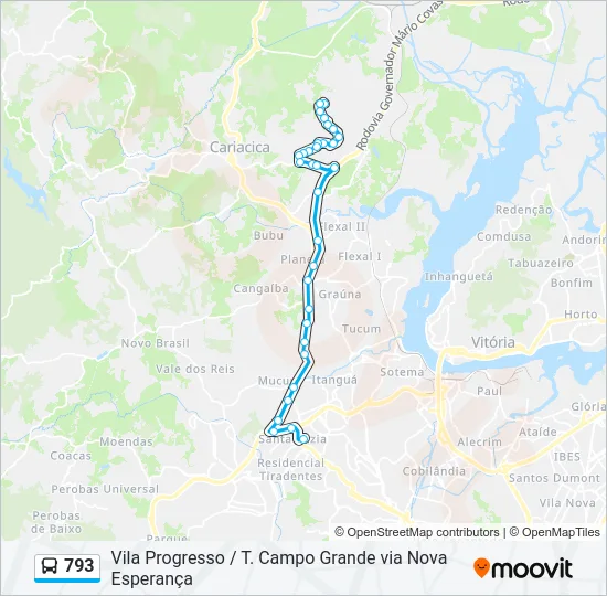 793 Bus Line Map
