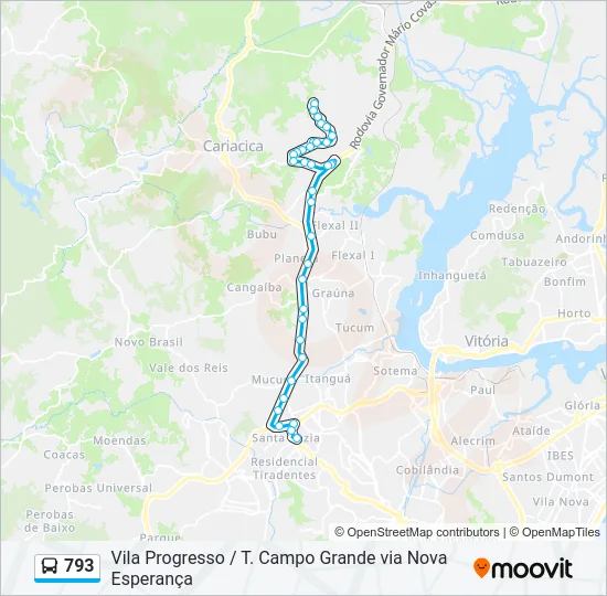 793 Bus Line Map