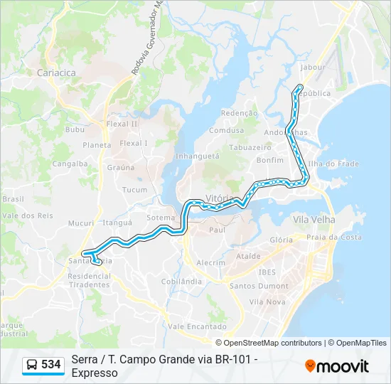534 Bus Line Map