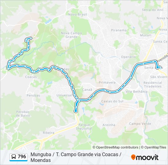 796 bus Line Map