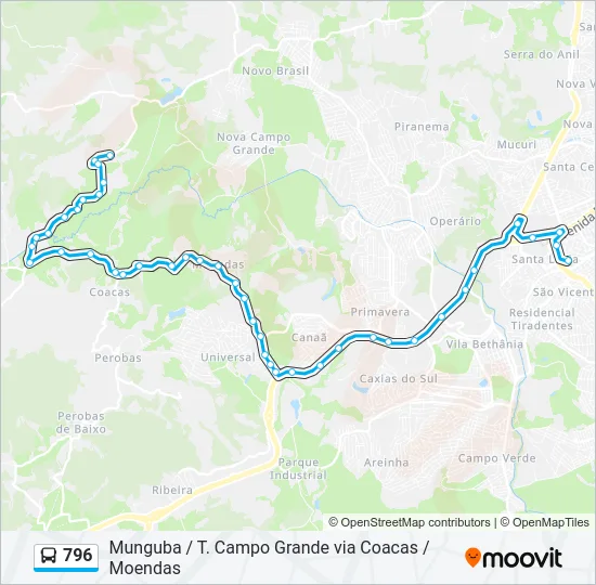 796 Bus Line Map