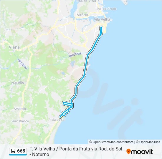 668 Bus Line Map