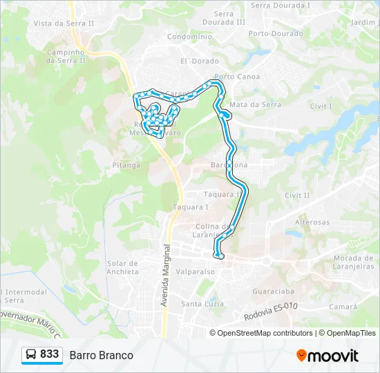 833 Bus Line Map