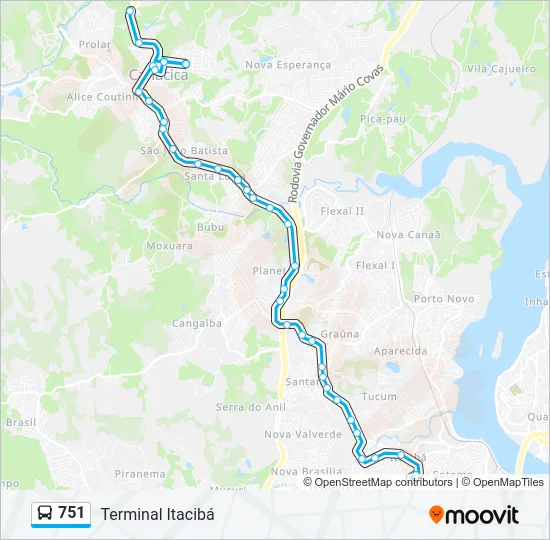 751 Bus Line Map