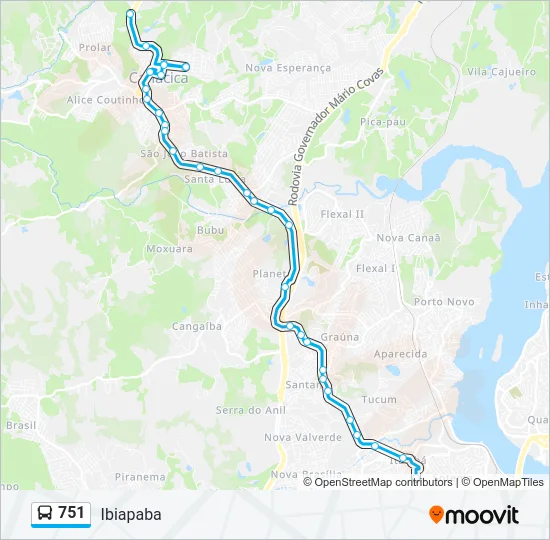 751 Bus Line Map