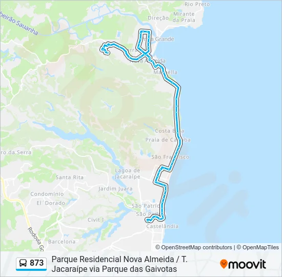873 Bus Line Map