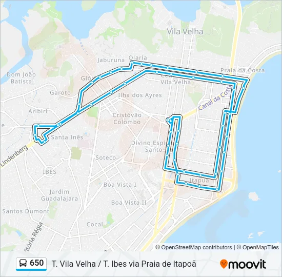 650 Bus Line Map