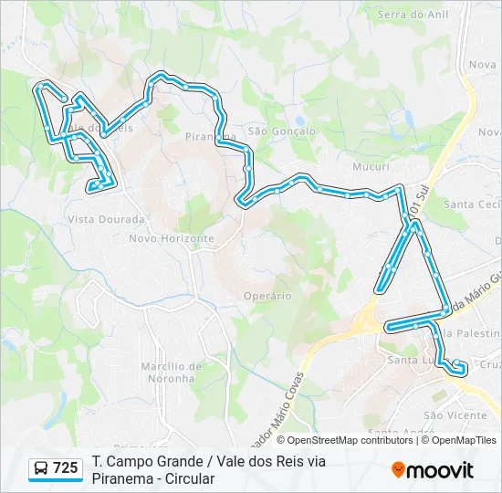 725 Bus Line Map