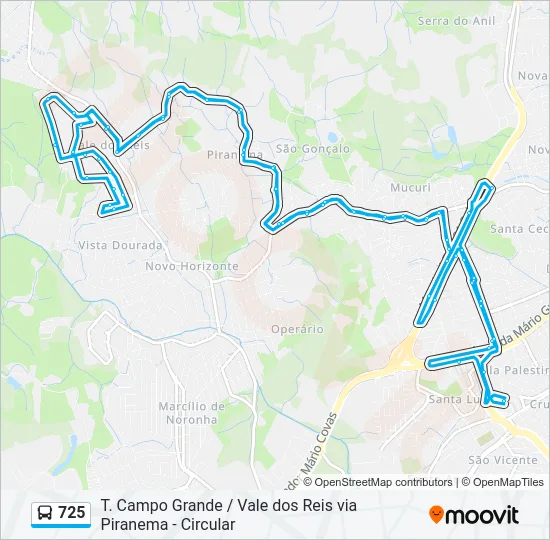 725 Bus Line Map