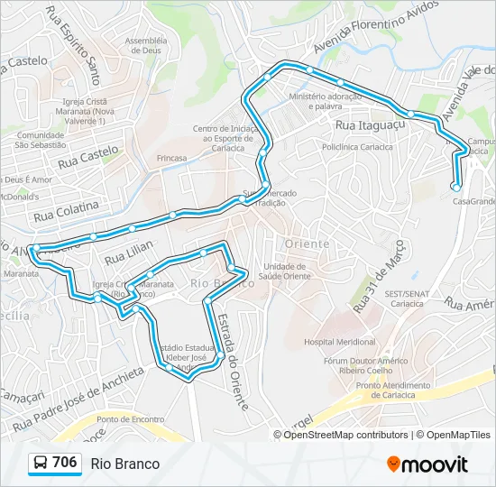 706 Bus Line Map