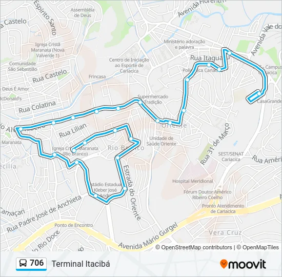 706 Bus Line Map