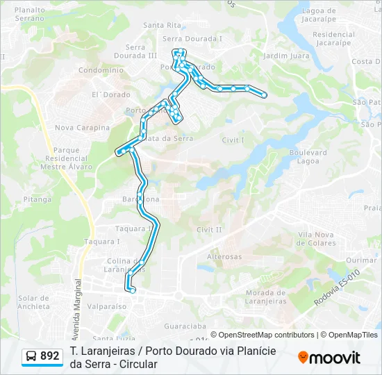 892 Bus Line Map