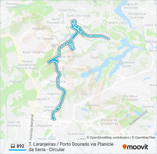 892 Bus Line Map