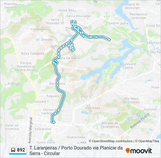 892 Bus Line Map