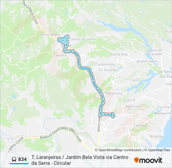 834 Bus Line Map