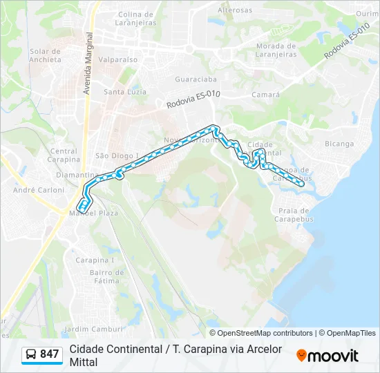 847 Bus Line Map