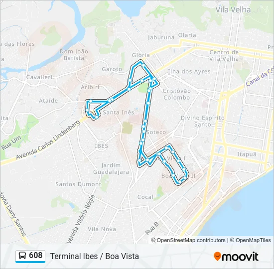 608 Bus Line Map