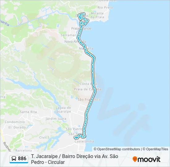 886 Bus Line Map