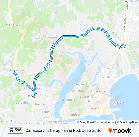 596 Bus Line Map