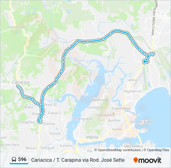596 Bus Line Map