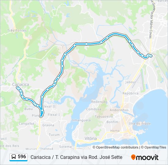 596 bus Line Map