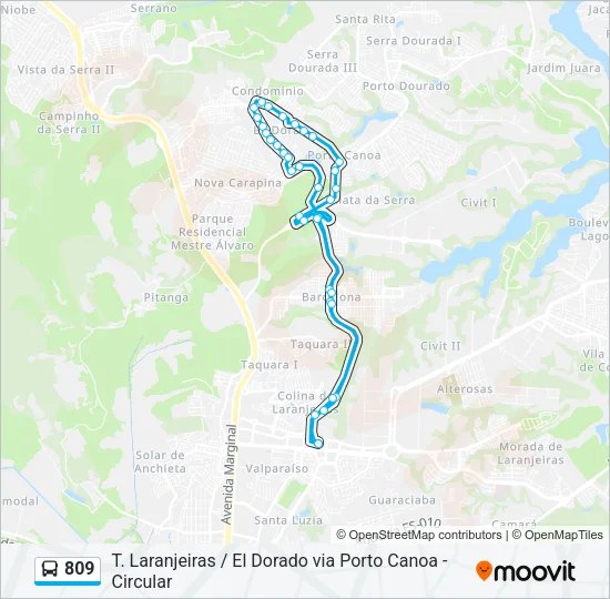 809 Bus Line Map