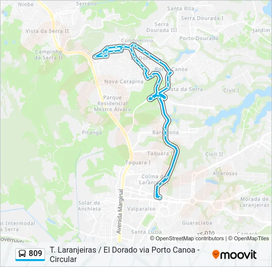 809 Bus Line Map