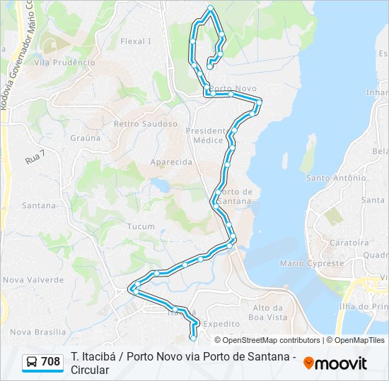 708 bus Line Map