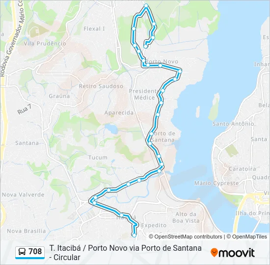 708 Bus Line Map